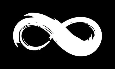 Infinity symbol ink brush stroke Stock Illustration
