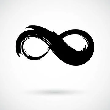 Infinity symbol ink brush stroke Stock Illustration