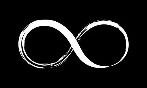 Infinity symbol ink brush stroke Stock Illustration