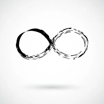 Infinity symbol ink brush stroke Stock Illustration