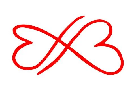 Infinity symbol ink brush stroke isolated on white background Stock Illustration