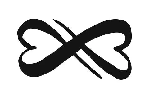 Infinity symbol ink brush stroke isolated on white background Stock Illustration