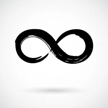 Infinity symbol ink brush stroke Stock Illustration