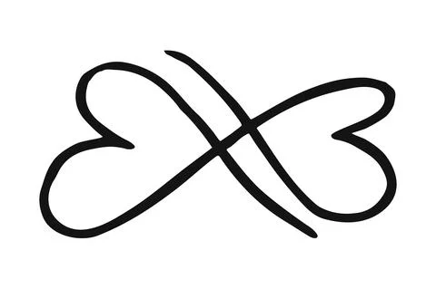 Infinity symbol ink brush stroke isolated on white background Stock Illustration