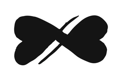 Infinity symbol ink brush stroke isolated on white background Stock Illustration