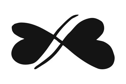 Infinity symbol ink brush stroke isolated on white background Stock Illustration