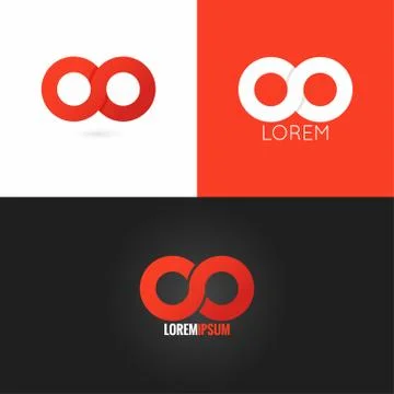 Infinity symbol logo design icon set background Stock Illustration