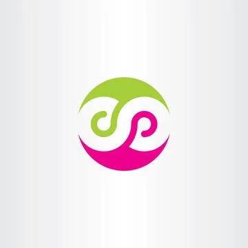Infinity symbol logo sign vector green magenta Stock-Illustration