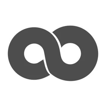 Infinity symbol loop. Figure 8 icon, eternity logo sign in original design, f Stock Illustration