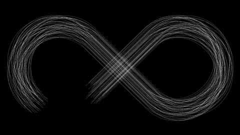 Infinity Symbol Made of Flowing Fine Lines - Loops. Stock Footage 326935871