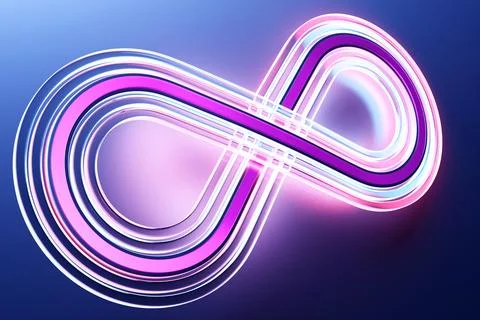An infinity symbol made up of on an isolated  black  studio background - 3D   Stock Illustration
