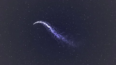 Infinity symbol made of silver and blue bright particles on starry sky Stock Footage 229650216