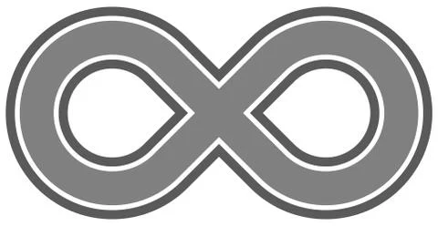 Infinity symbol medium gray - outlined - isolated - vector Stock Illustration