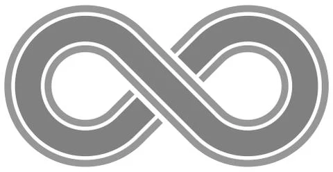 Infinity symbol medium gray - outlined with discontinuation - isolated - vect Stock Illustration