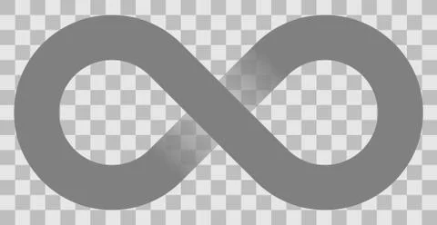 Infinity symbol medium gray - simple with transparency eps 10 - isolated - ve Stock Illustration