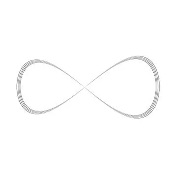 Infinity symbol of multiple thin black lines. Concept of infinite, limitless and Stock Illustration