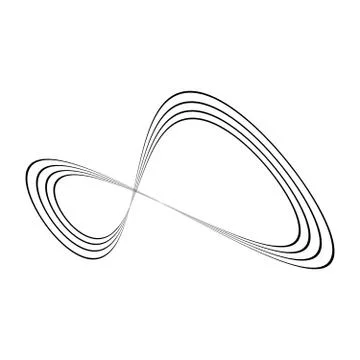 Infinity symbol of multiple thin black lines. Concept of infinite, limitless and Illustrazione stock