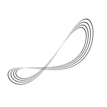 Infinity symbol of multiple thin black lines. Concept of infinite, limitless and イラスト素材