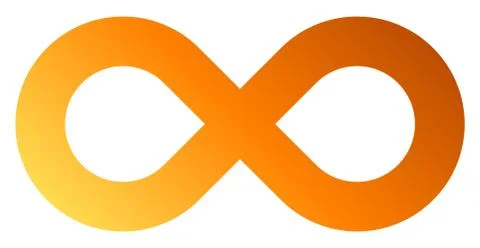 Infinity symbol orange - gradient standard - isolated - vector Stock Illustration
