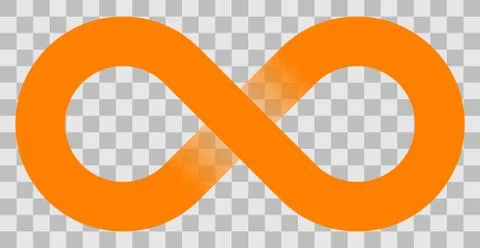 Infinity symbol orange - simple with transparency eps 10 - isolated - vector Stock Illustration