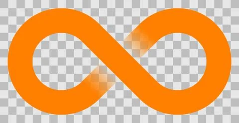 Infinity symbol orange - simple with transparency eps 10 - isolated - vector Illustrazione stock