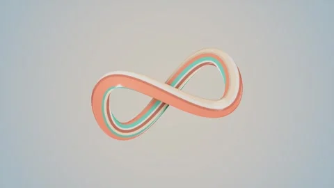 Infinity symbol in pastel colors. 3d rendering Stock Footage 340143267
