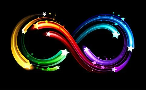 Infinity symbol of rainbow comets イラスト素材