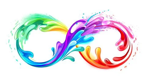 Infinity symbol with rainbow paint Stock Illustration