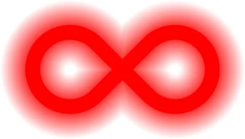 Infinity symbol red - simple glow with transparency eps 10 - isolated - vecto Stock Illustration