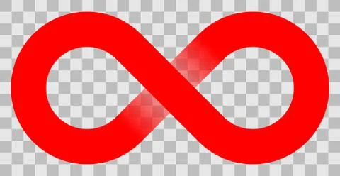 Infinity symbol red - simple with transparency eps 10 - isolated - vector Stock Illustration
