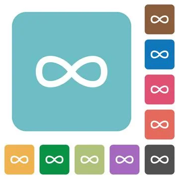 Infinity symbol rounded square flat icons Stock Illustration