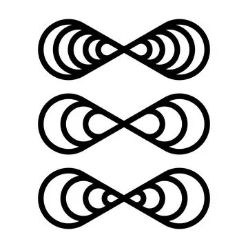 Infinity symbol set. Vector illustration on white background 스톡 일러스트