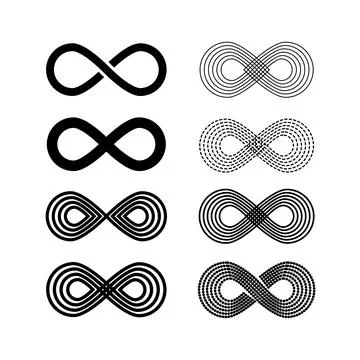 Infinity symbol set. Vector logo illustration 스톡 일러스트