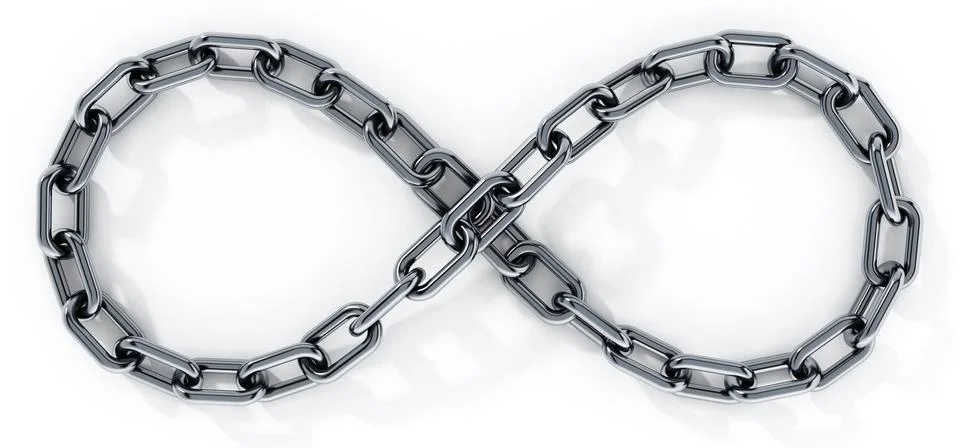 Infinity symbol shaped chain Stock Illustration