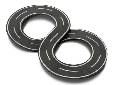 Infinity symbol shaped road. 3D illustration Stock Illustration