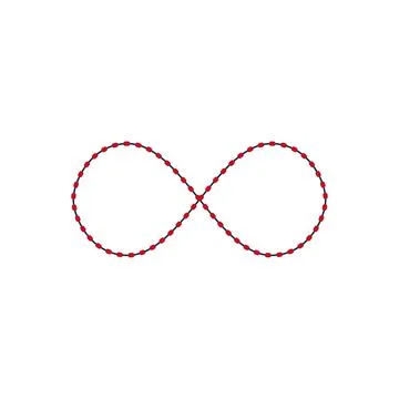 Infinity symbol, simple icon dashed line. dotted icon. Stock vector illustrat Illustrazione stock