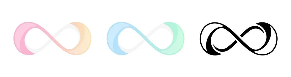 Infinity symbol with smooth flow vector logo design 스톡 일러스트