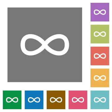 Infinity symbol square flat icons イラスト素材