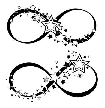 Infinity symbol with stars Stock Illustration