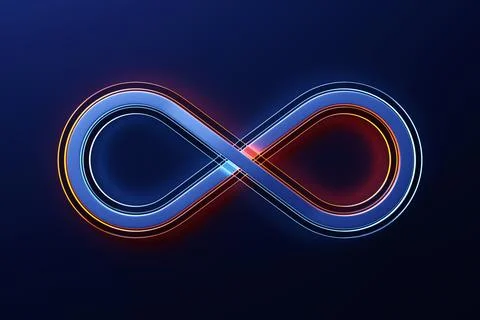 Infinity symbol template. 3d illustration of a realistic sign of eternity wit Stock Illustration