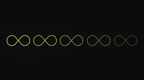 Infinity symbol trail in retro style glowing animation イラスト素材