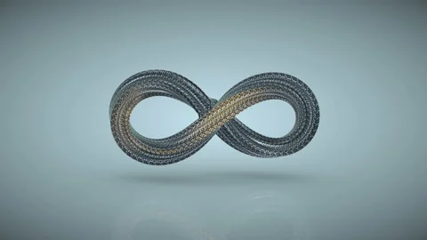 Infinity symbol is twisting seamless loop 3D render animation Stock Footage 120761764