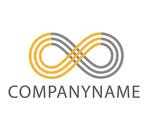 Infinity symbol in two colors. Mobius loop. Three lines. Ready logo. Endless Stock Illustration