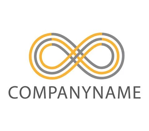 Infinity symbol in two colors. Mobius loop. Three lines. Ready logo. Endless Stock Illustration
