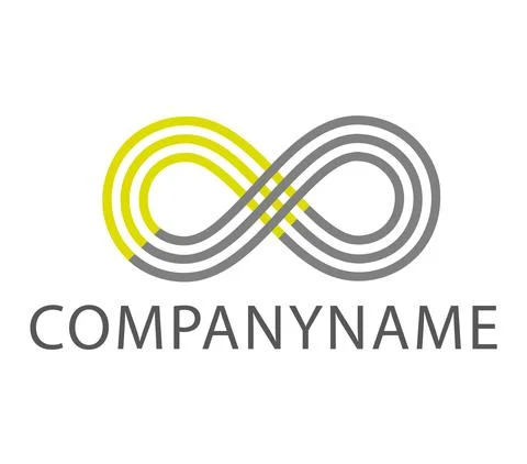Infinity symbol in two colors. Mobius loop. Three lines. Ready logo. Endless Stock Illustration