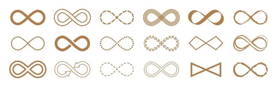 Infinity symbol vector set n white background. 스톡 일러스트