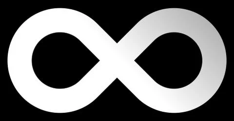 Infinity symbol white - gradient standard - isolated - vector Illustrazione stock