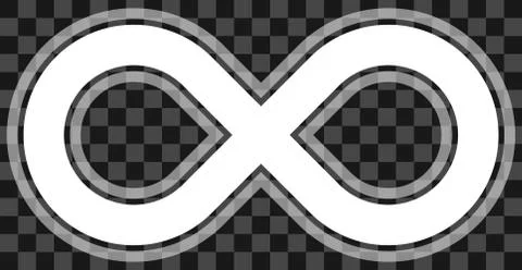 Infinity symbol white - outlined with transparency eps 10 - isolated - vector Stock Illustration