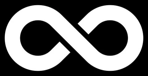 Infinity symbol white - simple with discontinuation - isolated - vector Stock Illustration