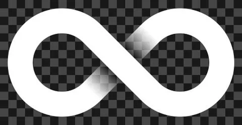 Infinity symbol white - simple with transparency eps 10 - isolated - vector Stock Illustration